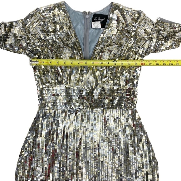 Mac Duggal Sequined Short Sleeve Evening Gown - Picture 9 of 16